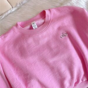 Alo Yoga Cropped Accolade Crewneck Sweet Pink 🩷 Medium